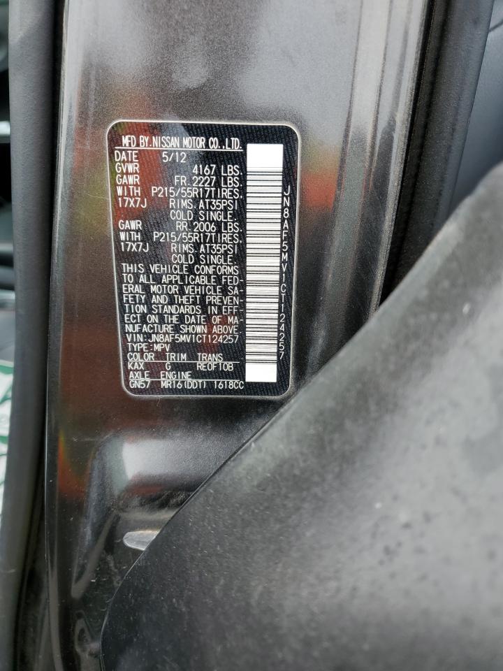 2012 Nissan Juke S VIN: JN8AF5MV1CT124257 Lot: 62310105