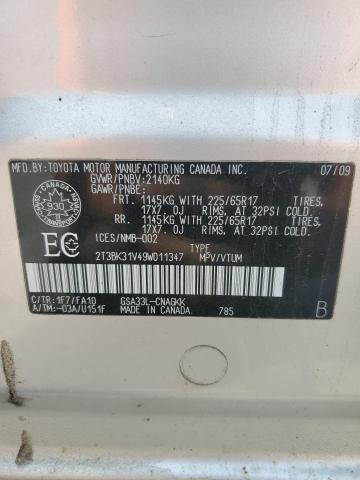 2009 TOYOTA RAV4 LIMITED