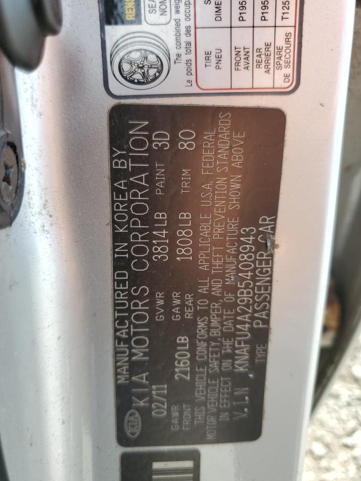 2011 Kia Forte Ex VIN: KNAFU4A29B5408943 Lot: 61560935