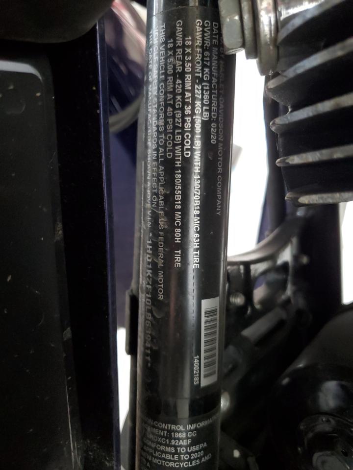 2020 Harley-Davidson Fltrk VIN: 1HD1KZF10LB639411 Lot: 62021425