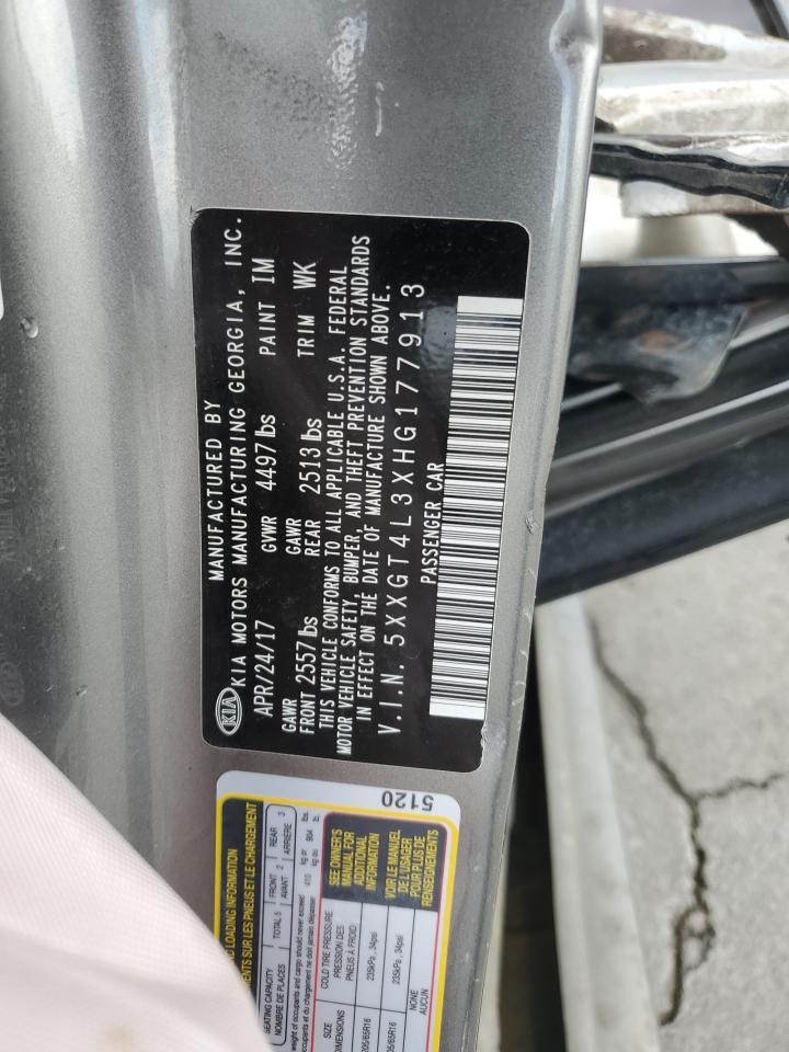 2017 Kia Optima Lx VIN: 5XXGT4L3XHG177913 Lot: 62719315