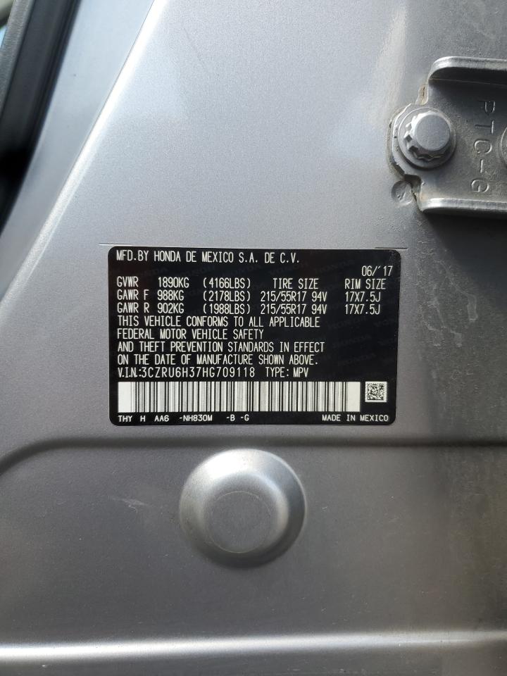 2017 Honda Hr-V Lx VIN: 3CZRU6H37HG709118 Lot: 62535755