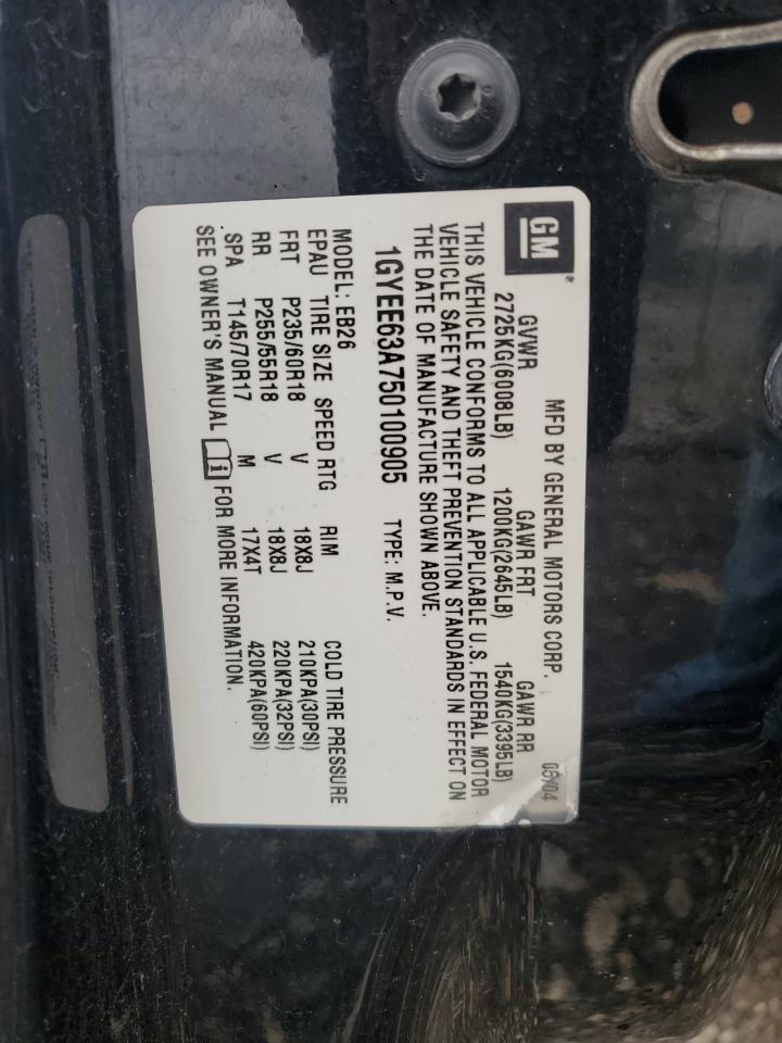 2005 Cadillac Srx VIN: 1GYEE63A750100905 Lot: 59958845