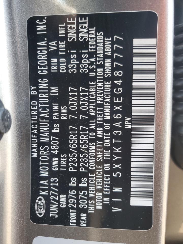 2014 Kia Sorento Lx VIN: 5XYKT3A6XEG487777 Lot: 61408285