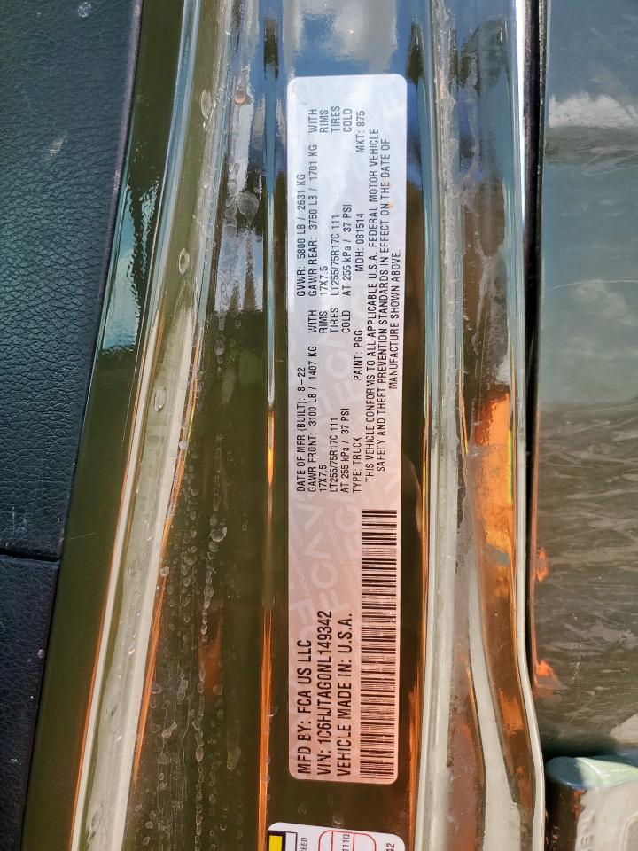 2022 Jeep Gladiator Sport VIN: 1C6HJTAG0NL149342 Lot: 62379475