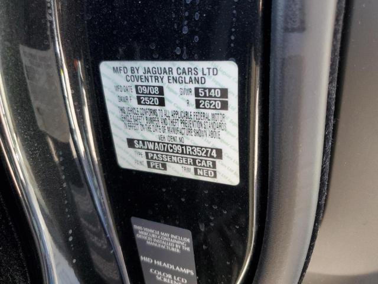 2009 Jaguar Xf Supercharged VIN: SAJWA07C991R35274 Lot: 61099605