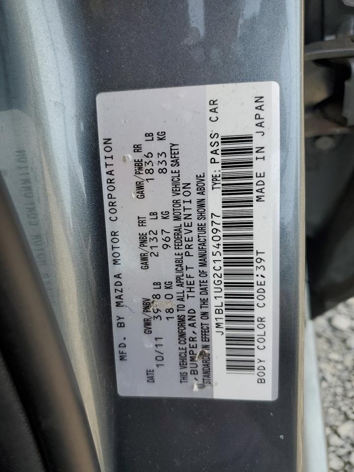 2012 Mazda 3 I VIN: JM1BL1UG2C1540977 Lot: 60111005