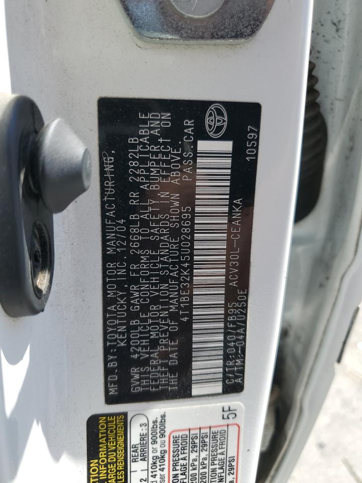 2005 Toyota Camry Le VIN: 4T1BE32K45U028695 Lot: 61273575