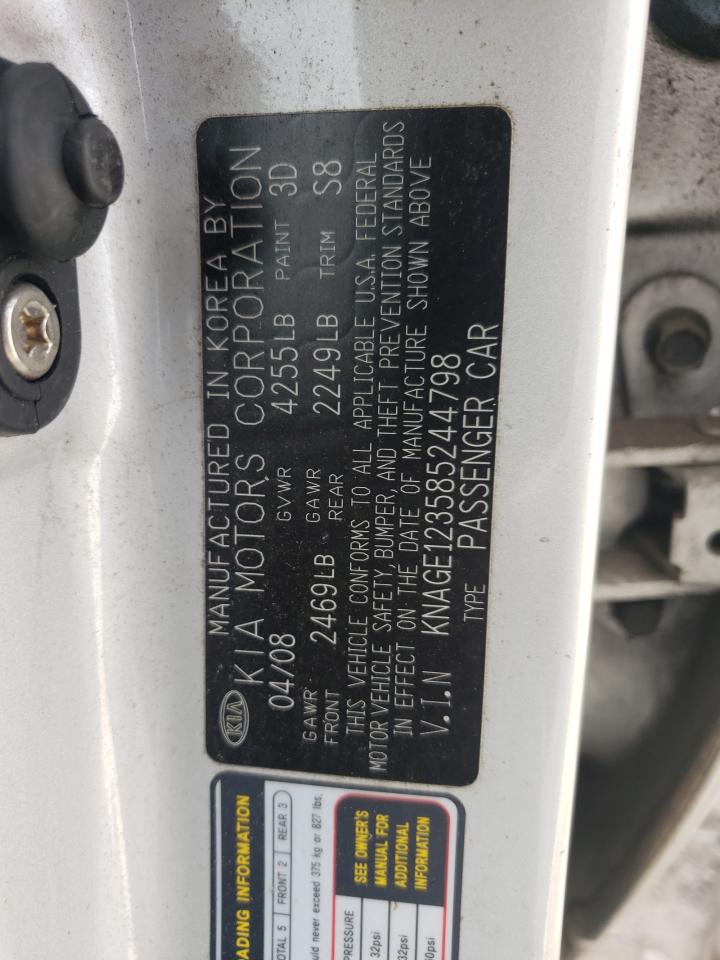 2008 Kia Optima Lx VIN: KNAGE123585244798 Lot: 61370815