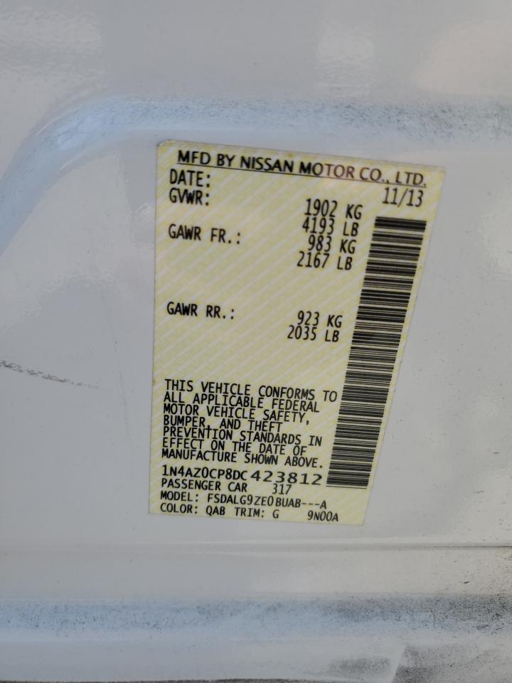 2013 Nissan Leaf S VIN: 1N4AZ0CP8DC423812 Lot: 62018385