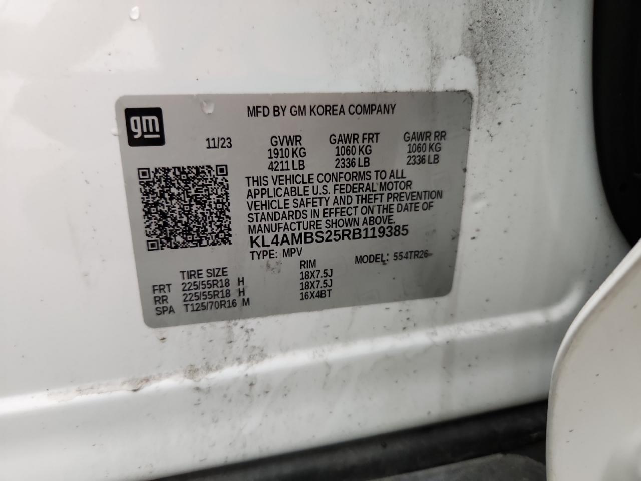 2024 Buick Encore Gx Preferred VIN: KL4AMBS25RB119385 Lot: 62147685