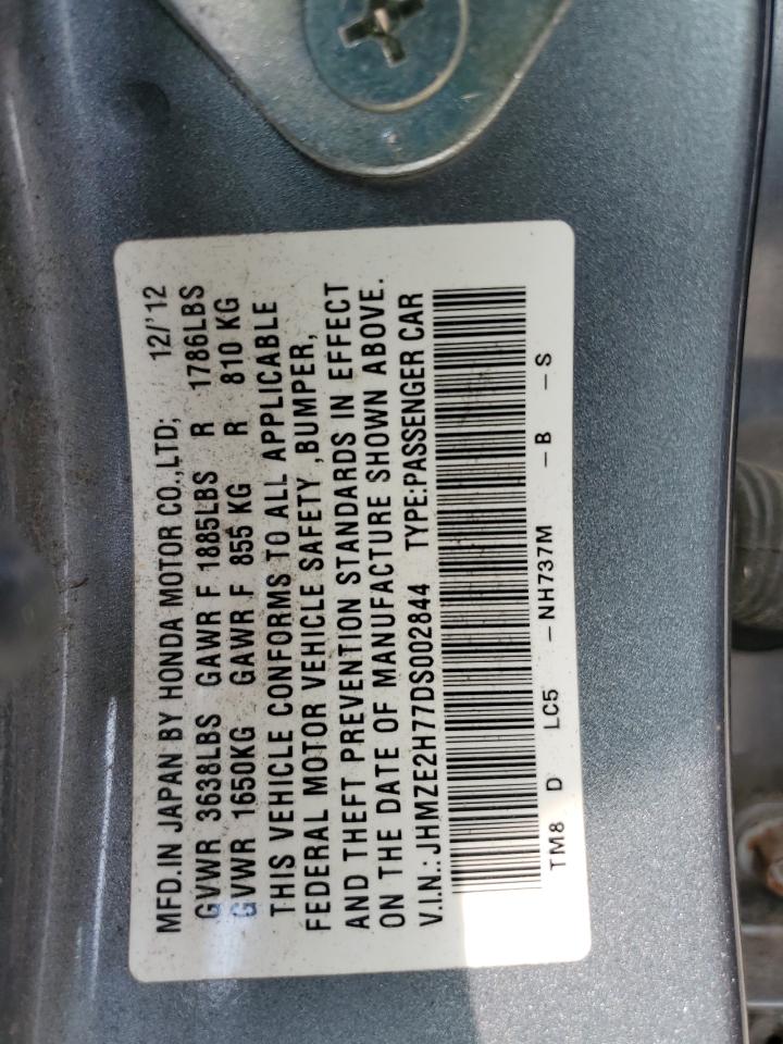2013 Honda Insight Ex VIN: JHMZE2H77DS002844 Lot: 60973555