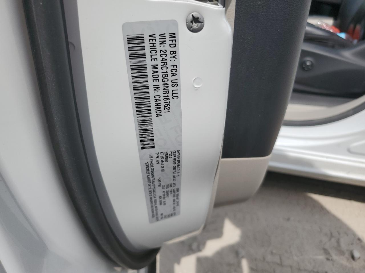 2022 Chrysler Pacifica Touring L VIN: 2C4RC1BG4NR167621 Lot: 60327715