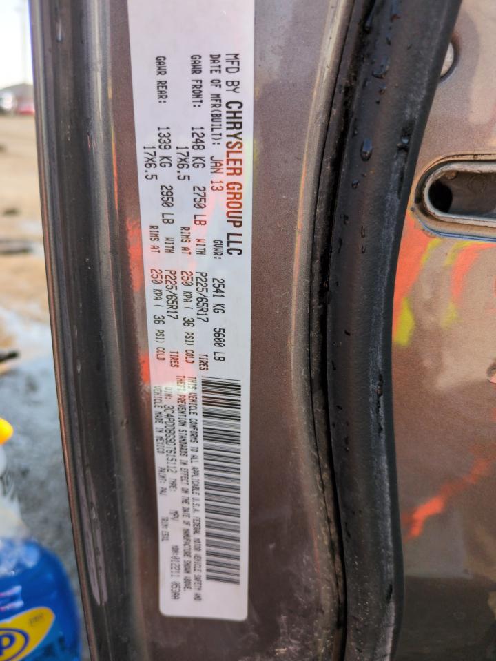 2013 Dodge Journey Sxt VIN: 3C4PDDBG9DT615112 Lot: 62590515