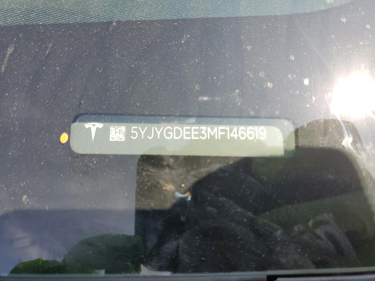 2021 Tesla Model Y VIN: 5YJYGDEE3MF146619 Lot: 60649735