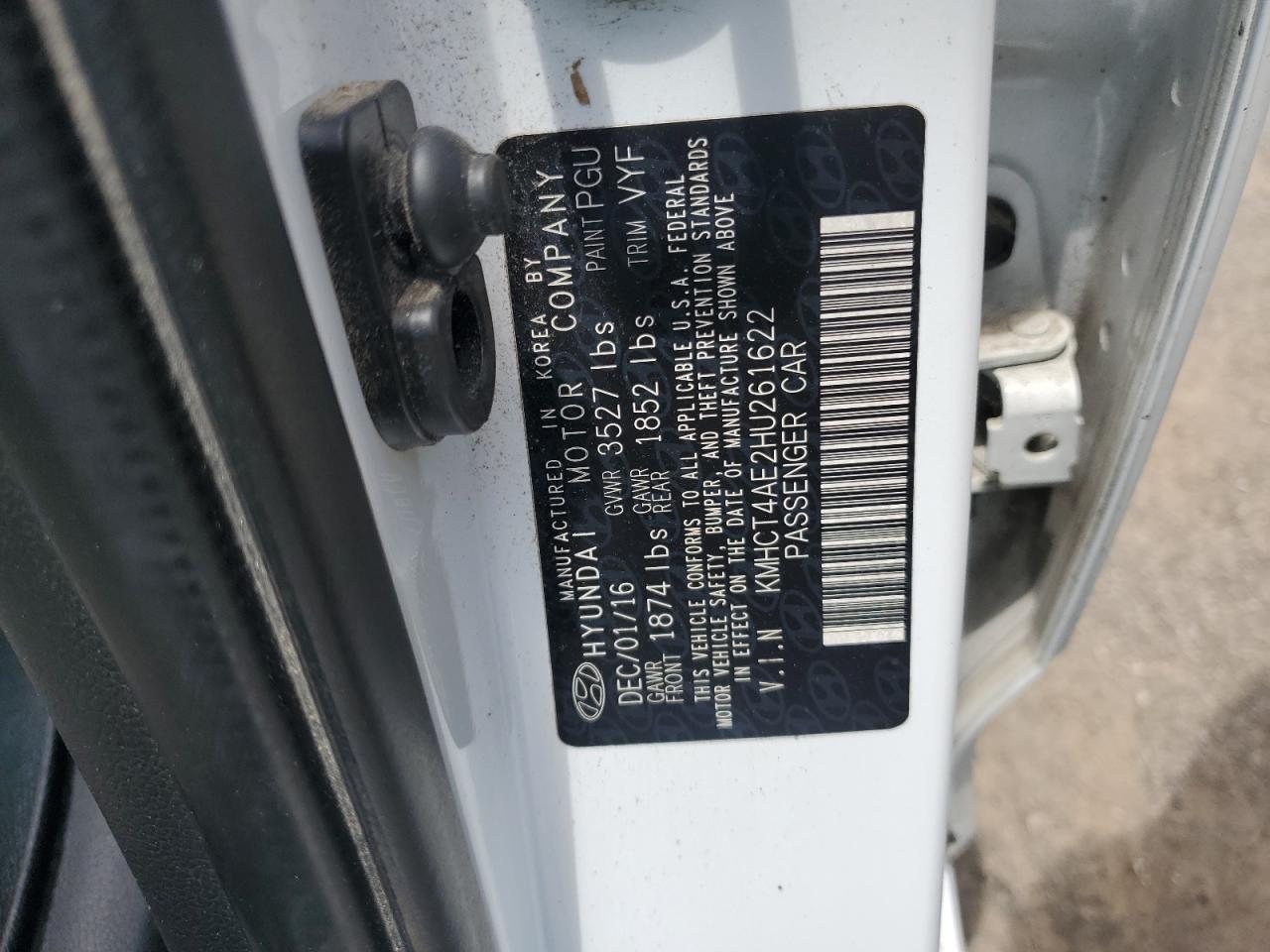 HYUNDAI ACCENT 2017 VIN KMHCT4AE2HU261622 photo 12