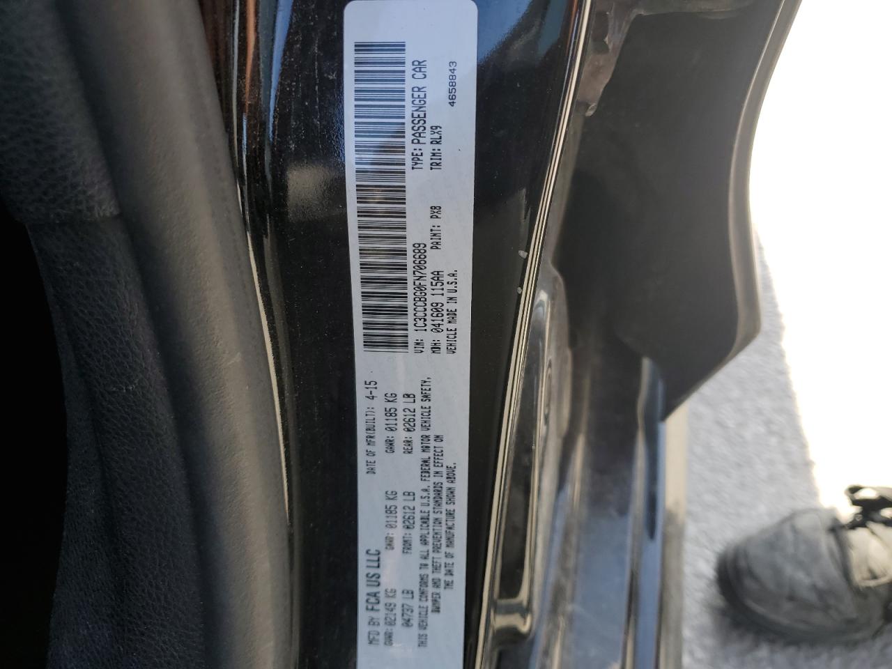 2015 Chrysler 200 S VIN: 1C3CCCBG0FN706689 Lot: 62390755