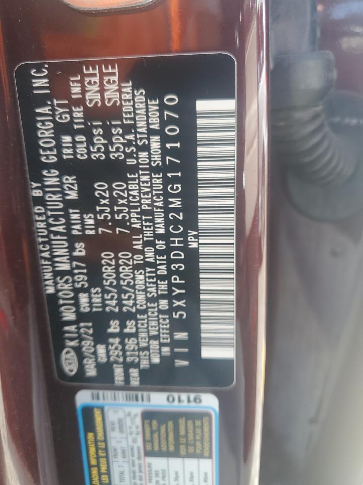 2021 Kia Telluride Ex VIN: 5XYP3DHC2MG171070 Lot: 61622335