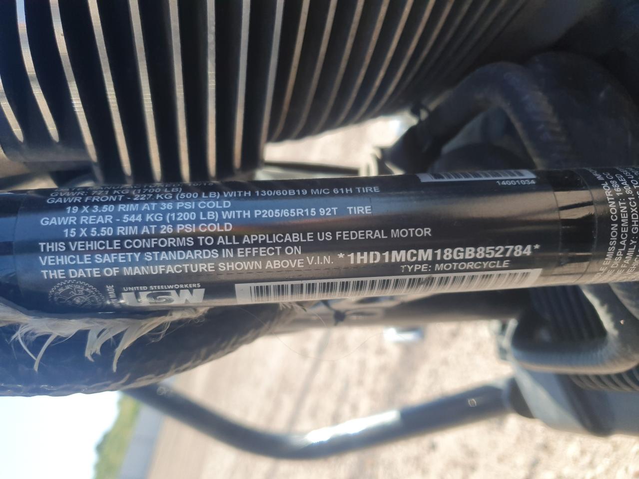 2016 Harley-Davidson Flrt Free Wheeler VIN: 1HD1MCM18GB852784 Lot: 61457515