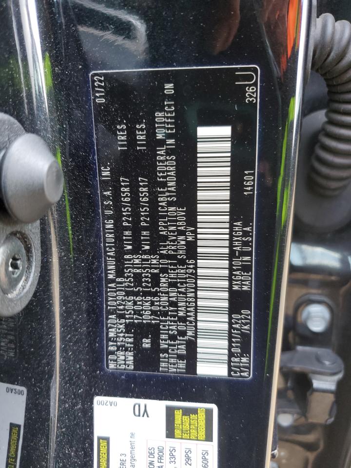 2022 Toyota Corolla Cross Le VIN: 7MUCAAAG8NV007946 Lot: 62179185