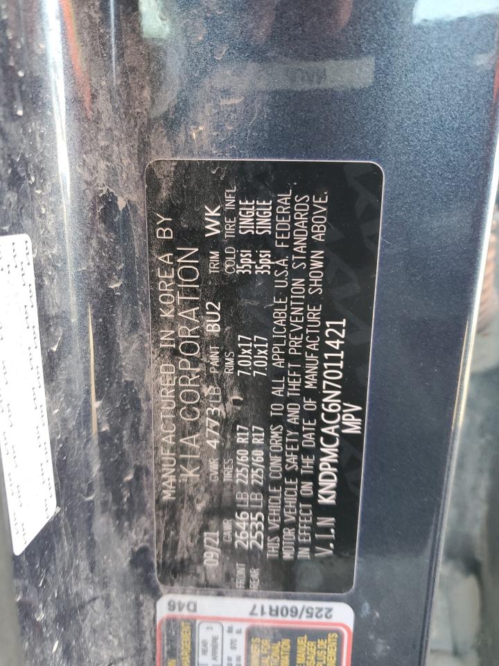 2022 Kia Sportage Lx VIN: KNDPMCAC6N7011421 Lot: 60608625