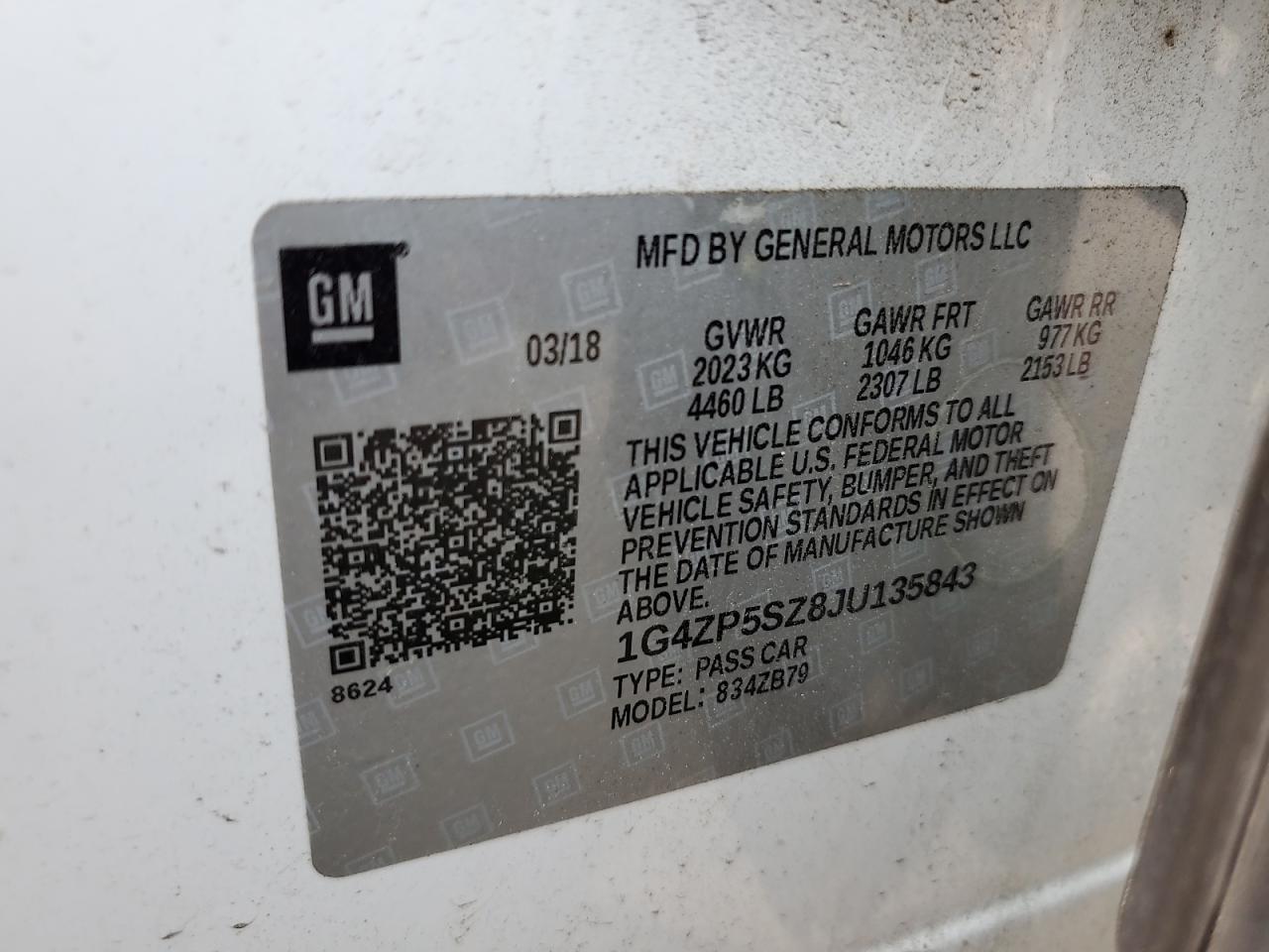 2018 Buick Lacrosse Essence VIN: 1G4ZP5SZ8JU135843 Lot: 59079645