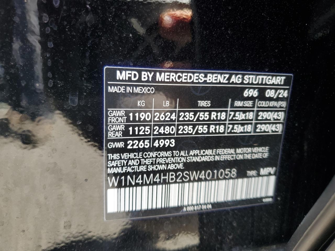 2025 Mercedes-Benz Glb 250 4Matic VIN: W1N4M4HB2SW401058 Lot: 60634265