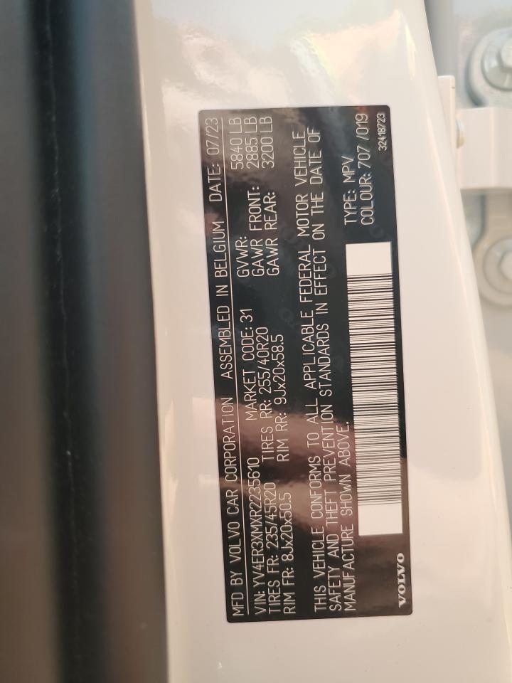 2024 Volvo Xc40 Recharge Ultimate VIN: YV4ER3XMXR2235610 Lot: 59886625