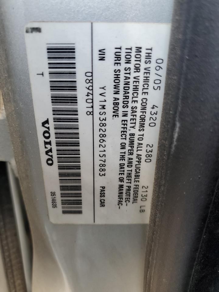 2006 Volvo S40 2.4I VIN: YV1MS382862157883 Lot: 62740195