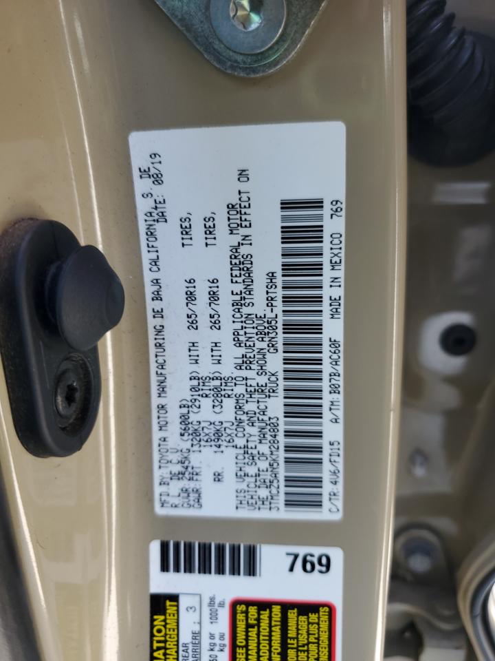2019 Toyota Tacoma Double Cab VIN: 3TMCZ5AN5KM284803 Lot: 61807685