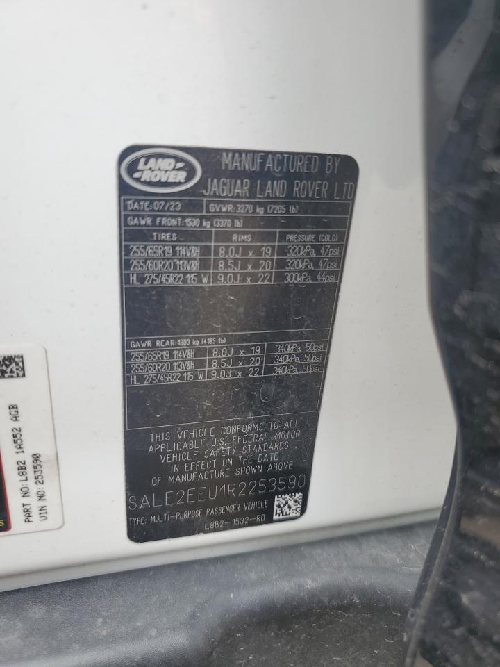 2024 Land Rover Defender 110 X-Dynamic Se VIN: SALE2EEU1R2253590 Lot: 62313695