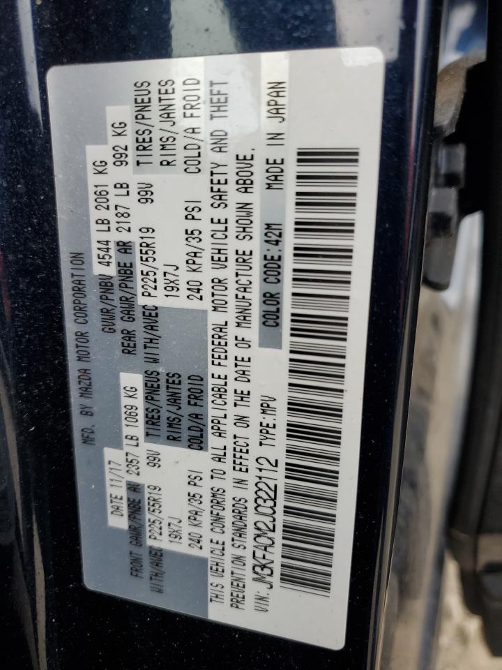 2018 Mazda Cx-5 Touring VIN: JM3KFACM2J0322112 Lot: 61286335