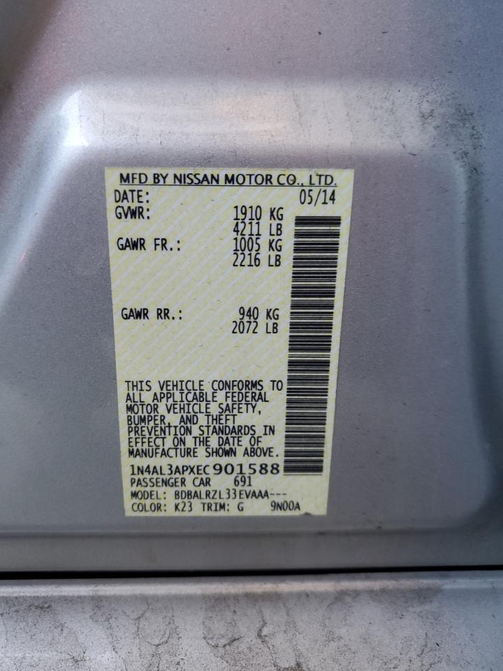 2014 Nissan Altima 2.5 VIN: 1N4AL3APXEC901588 Lot: 63265875