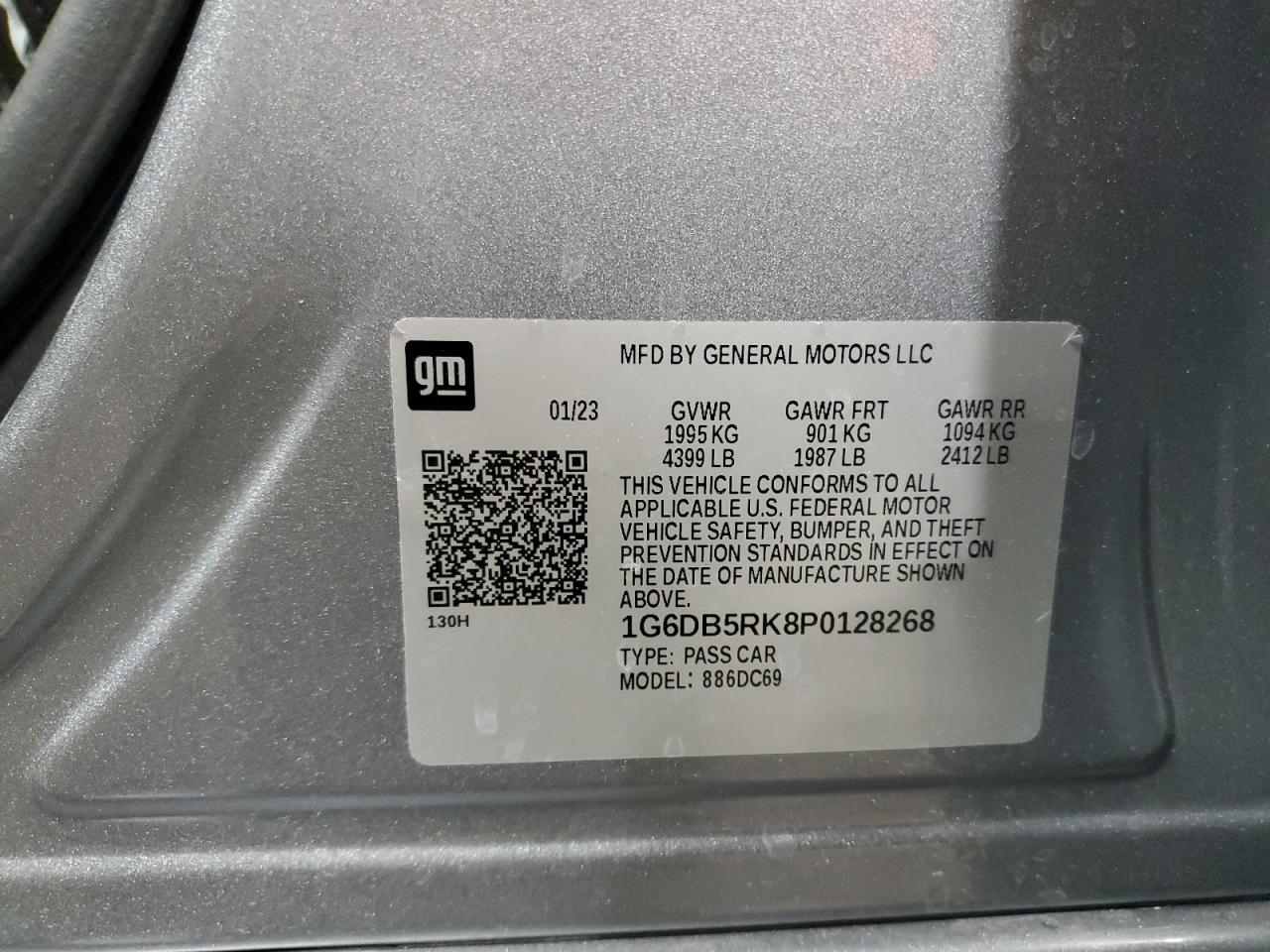 2023 Cadillac Ct4 Premium Luxury VIN: 1G6DB5RK8P0128268 Lot: 62491875