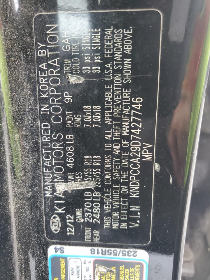 2013 Kia Sportage Ex VIN: KNDPCCA29D7427746 Lot: 60952755