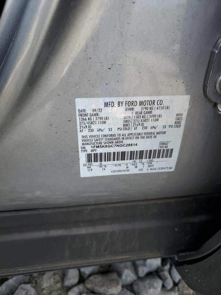FORD EXPLORER 2022 VIN 1FM5K8GC7NGC28814 фото 14