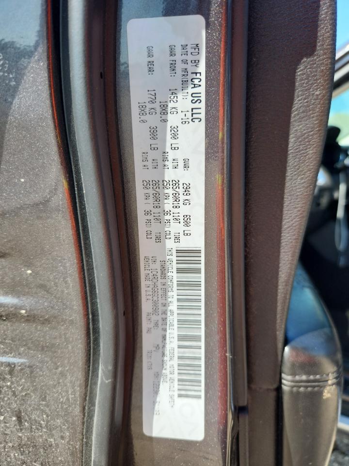 2016 Dodge Durango Sxt VIN: 1C4RDHAG6GC300902 Lot: 61436605