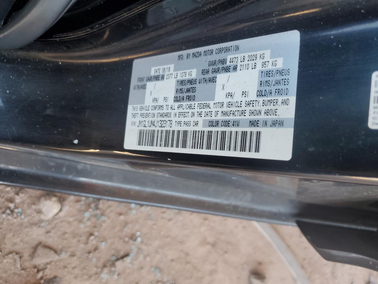 2018 Mazda 6 Sport VIN: JM1GL1UM4J1323178 Lot: 62410865