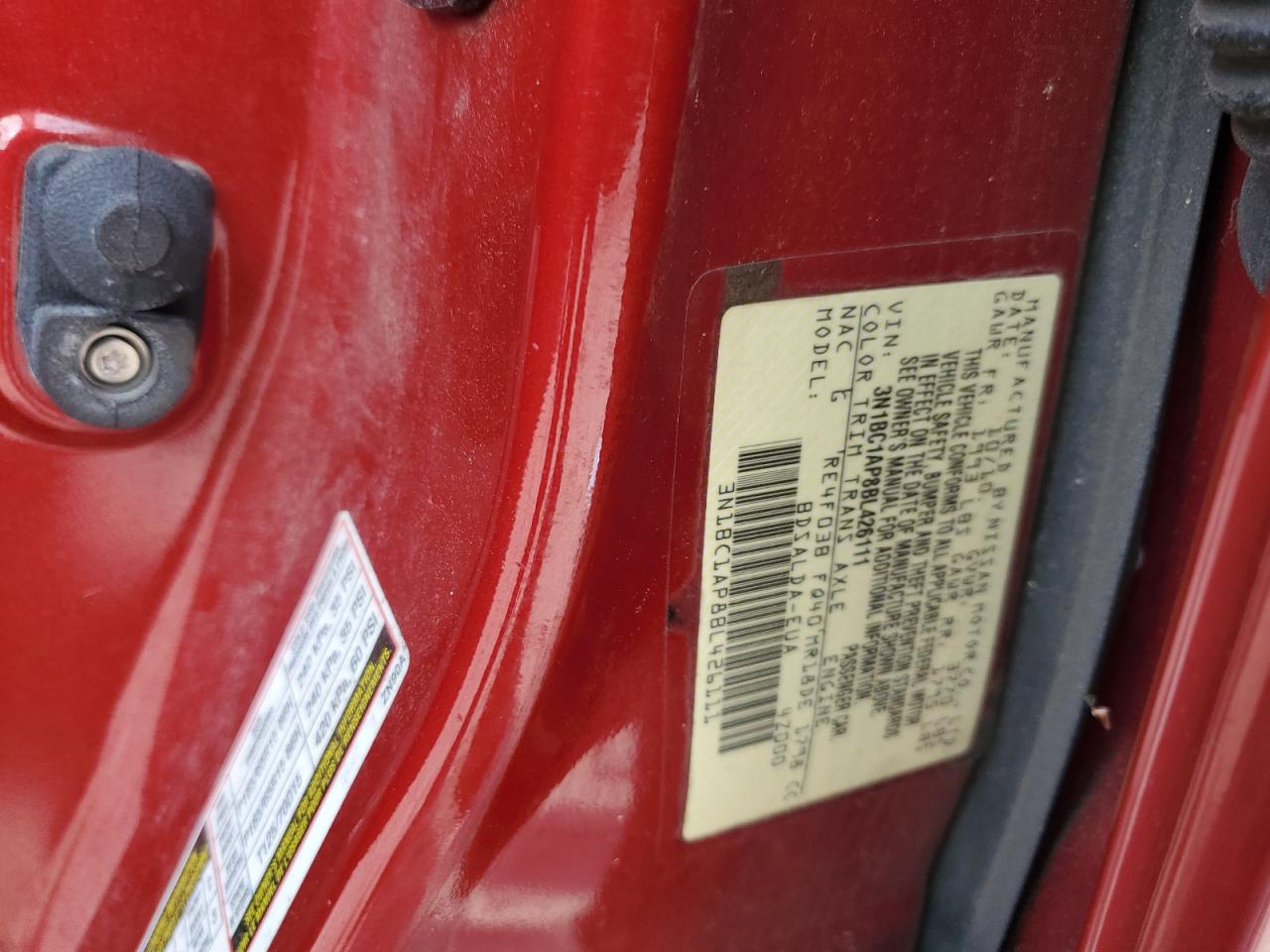 2011 Nissan Versa S VIN: 3N1BC1AP8BL426111 Lot: 61438795