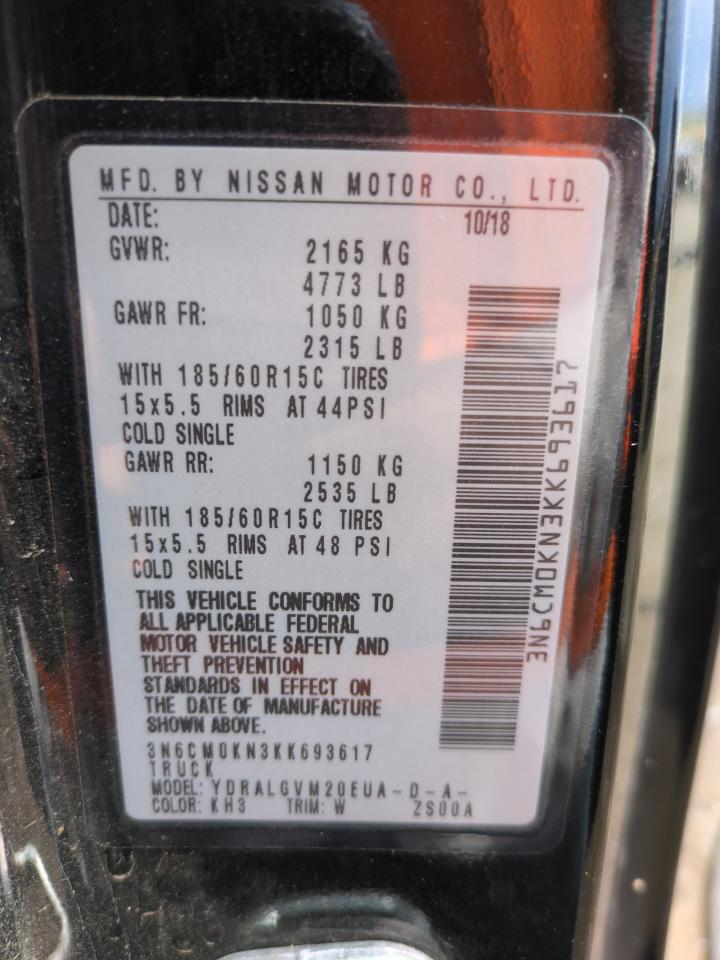 2019 Nissan Nv200 2.5S VIN: 3N6CM0KN3KK693617 Lot: 62303845