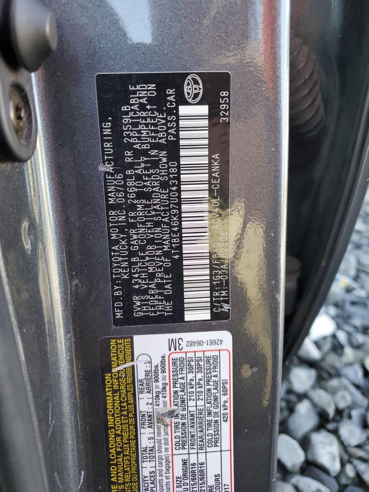 2007 Toyota Camry Ce VIN: 4T1BE46K97U043180 Lot: 61082435