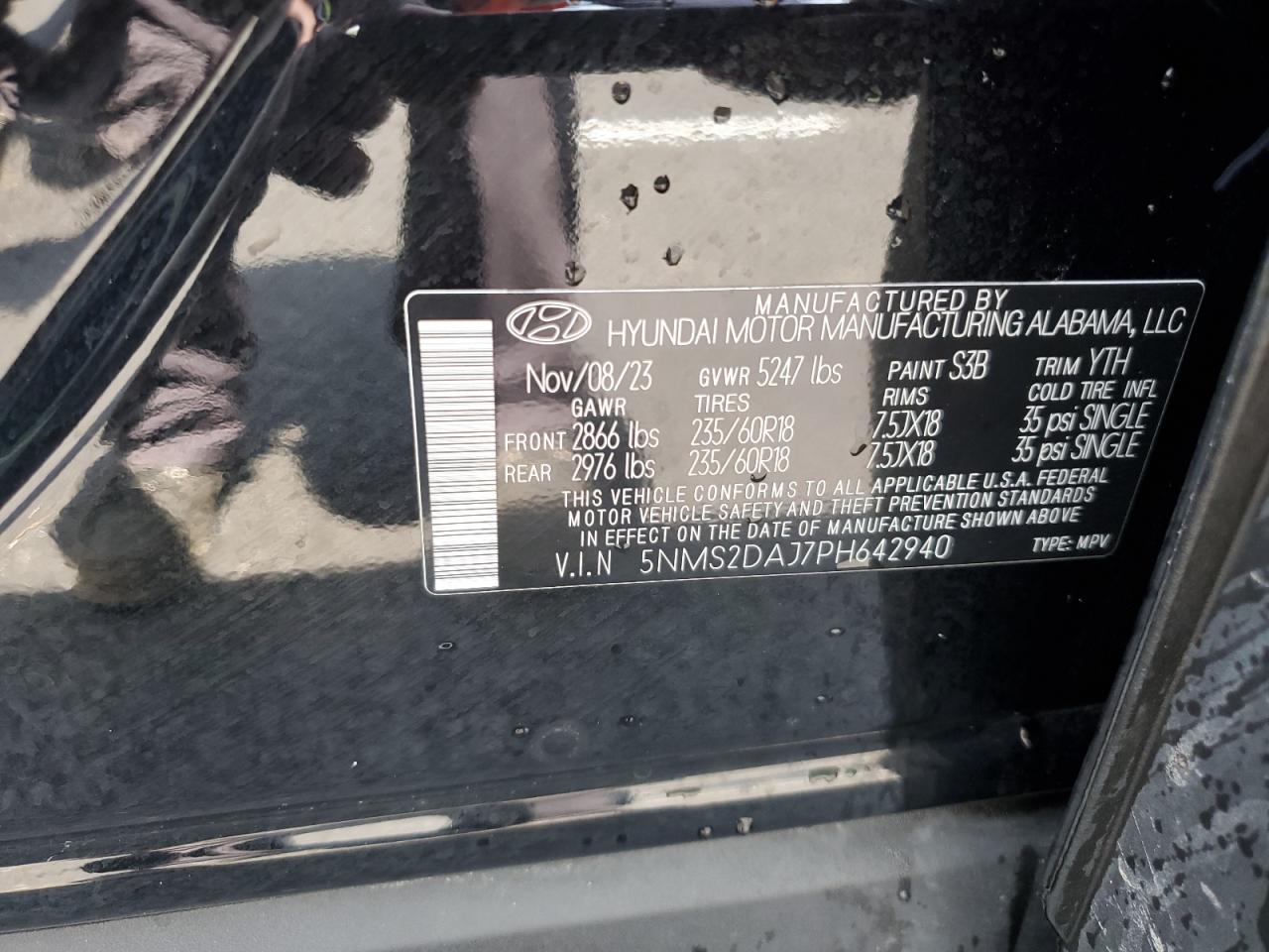 HYUNDAI SANTA FE 2023 VIN 5NMS2DAJ7PH642940 photo 12