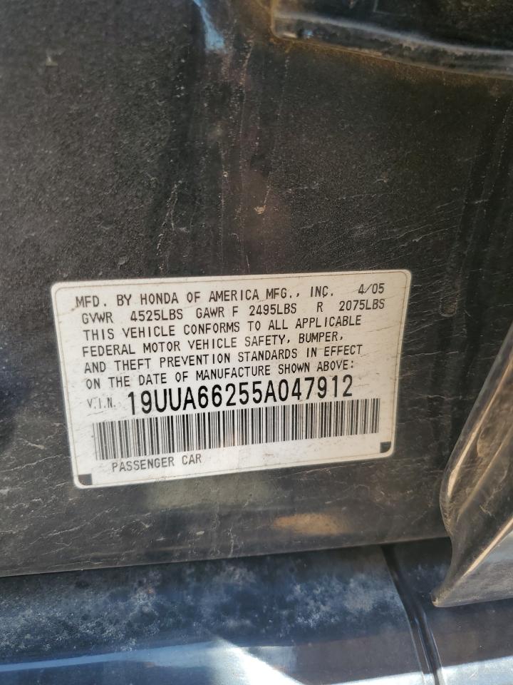 2005 Acura Tl VIN: 19UUA66255A047912 Lot: 62511775