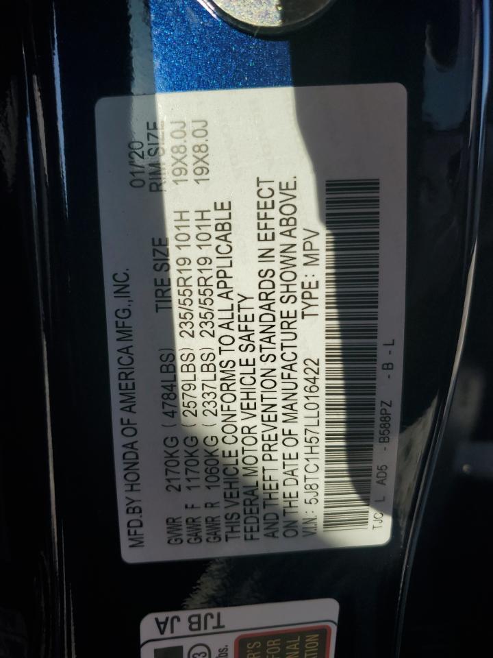 2020 Acura Rdx Technology VIN: 5J8TC1H57LL016422 Lot: 61812625