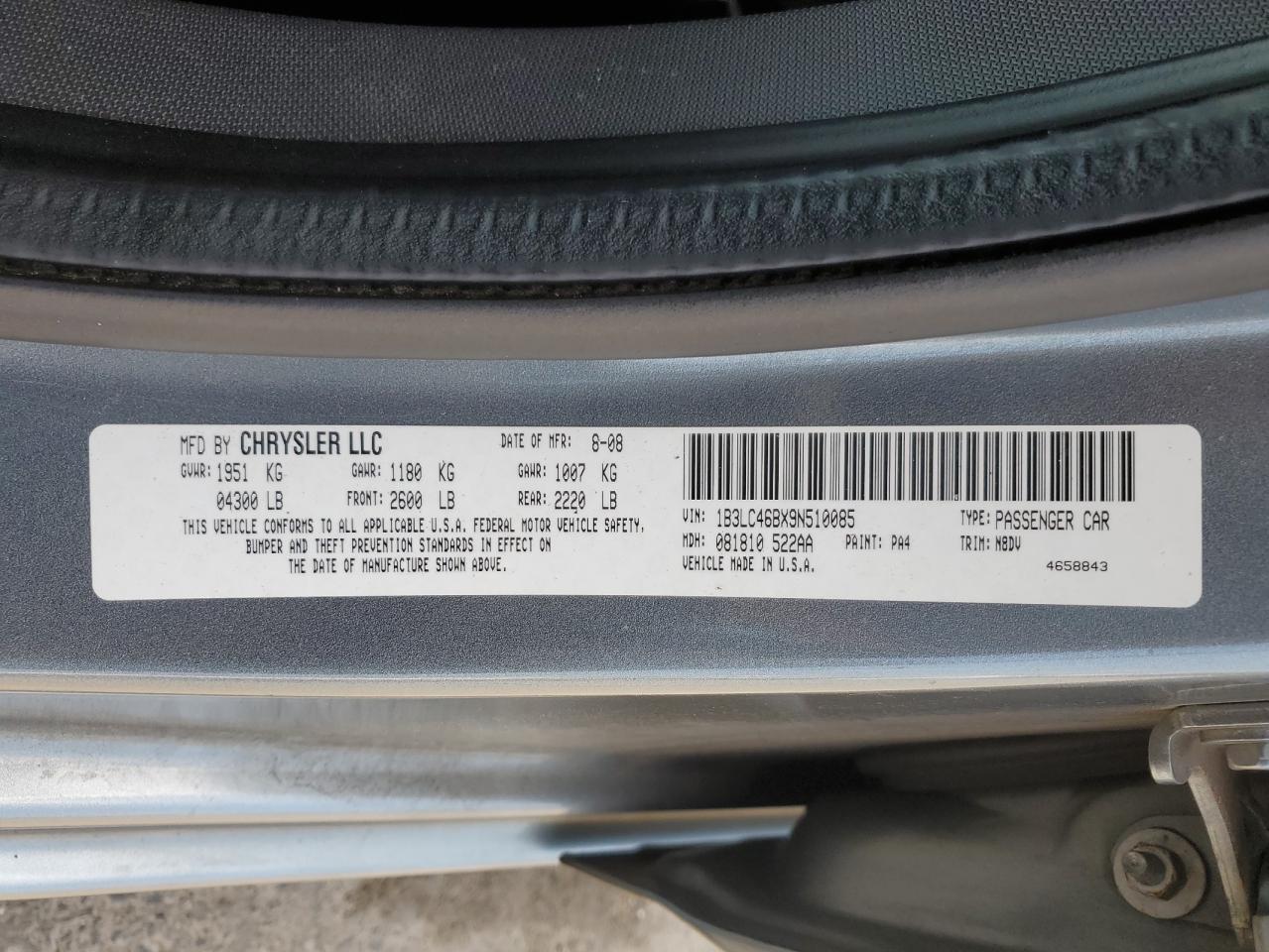 2009 Dodge Avenger Se VIN: 1B3LC46BX9N510085 Lot: 62255465