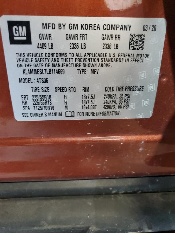 2020 Buick Encore Gx Select VIN: KL4MMESL7LB114669 Lot: 61891265