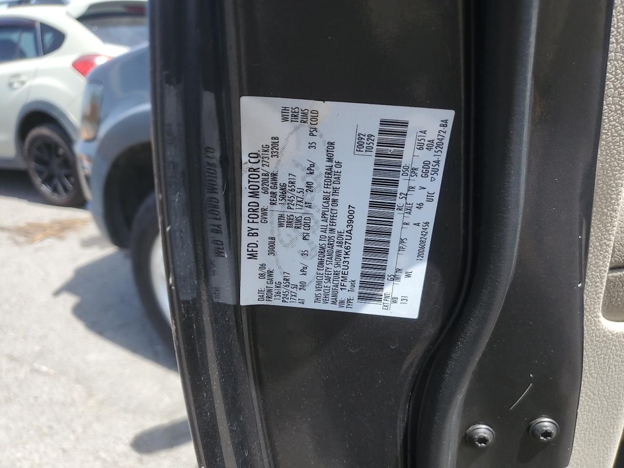 2007 Ford Explorer Sport Trac Xlt VIN: 1FMEU31K67UA39007 Lot: 60531265