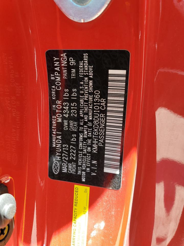 2013 Hyundai Genesis Coupe 2.0T VIN: KMHHT6KD8DU101360 Lot: 61678305