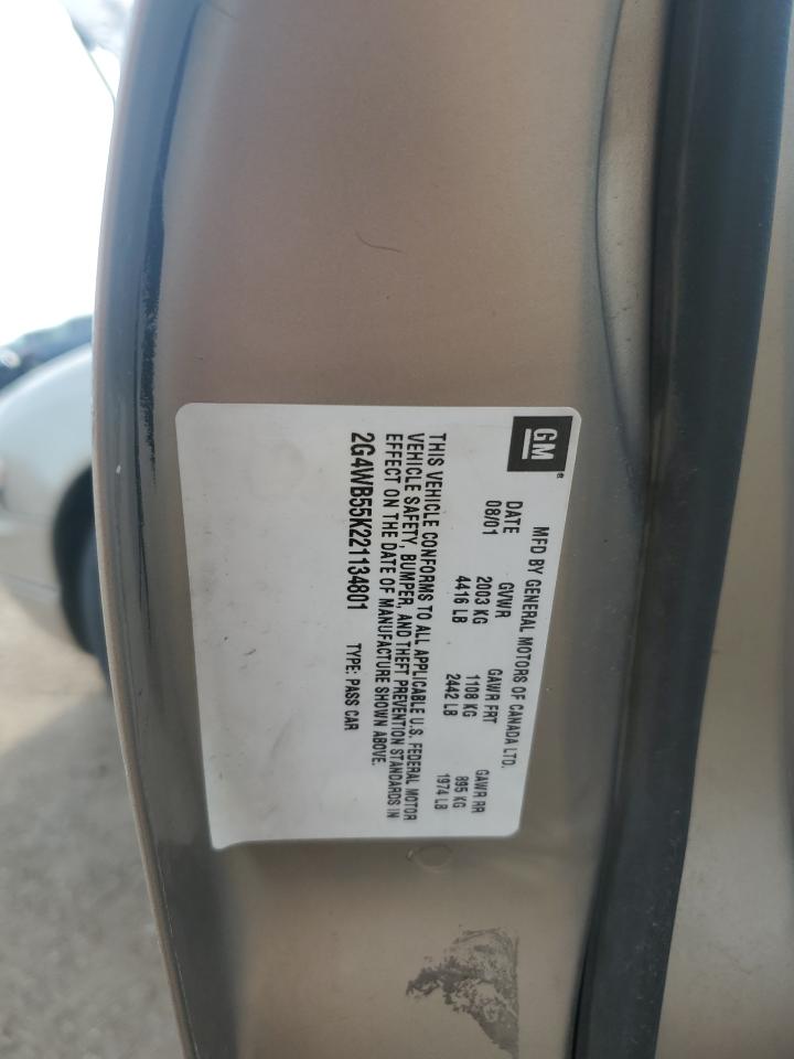 2002 Buick Regal Ls VIN: 2G4WB55K221134801 Lot: 60713995