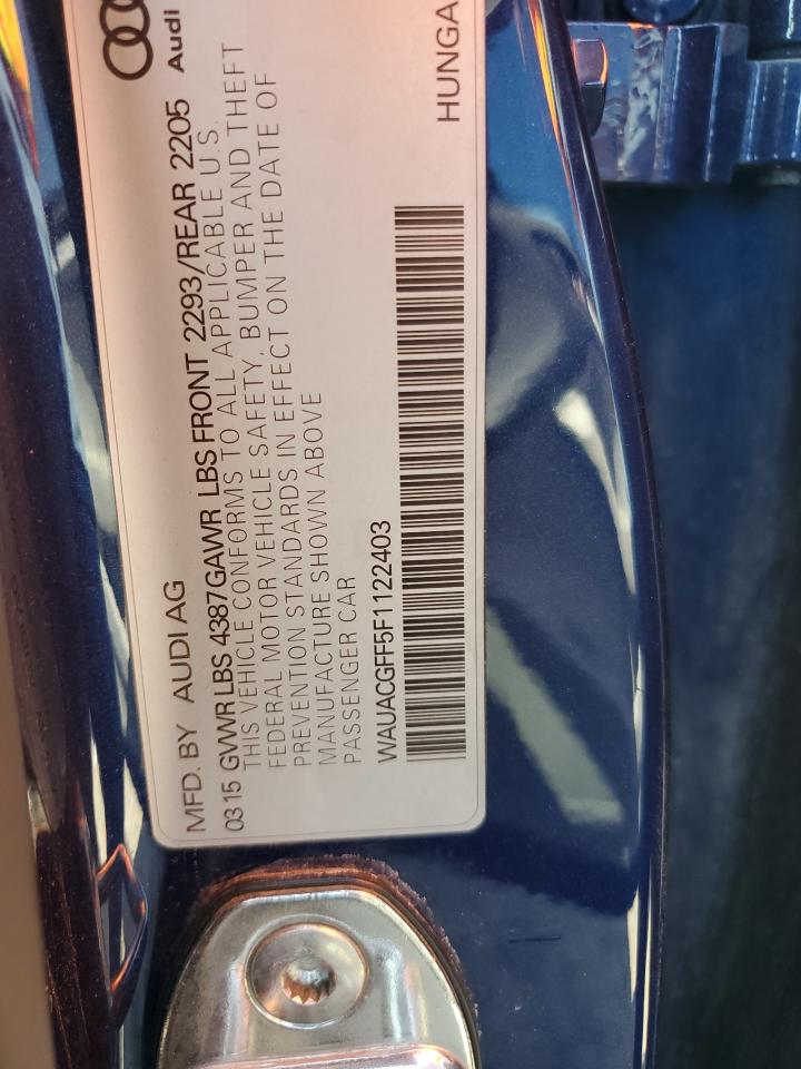 2015 Audi A3 Premium VIN: WAUACGFF5F1122403 Lot: 60175965